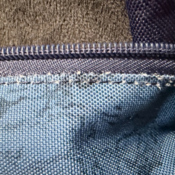 Herschel Supply Co Blue Marbled Tote Diaper Bag Red Stripe Lining - Picture 9 of 9